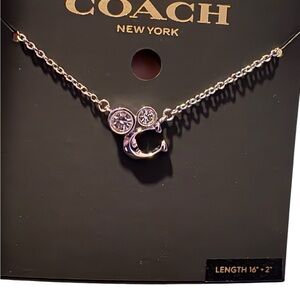 Coach Silver Necklace with C charm NWT